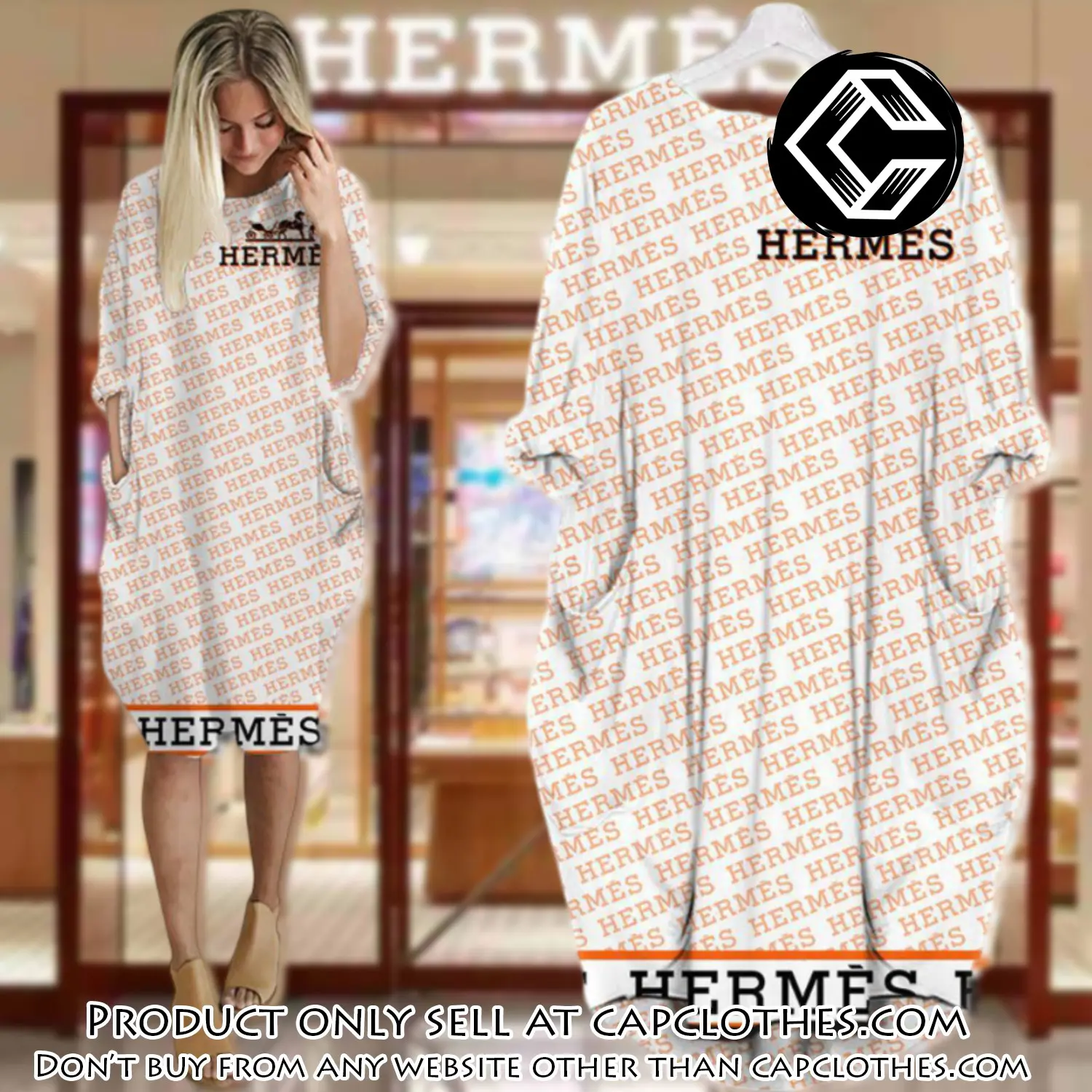 Hermes white batwing pocket dress luxury brand for women pd081 cc5715855